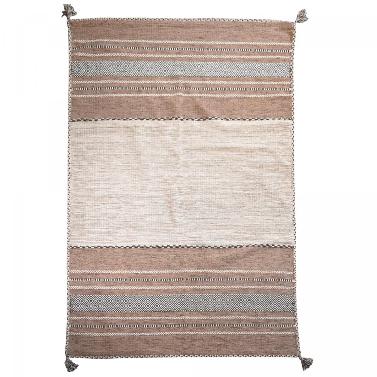 Tapis kilim Buvo tissé à la main en Coton