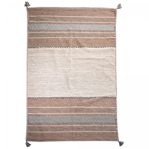 Tapis kilim Buvo tissé à la main en Coton