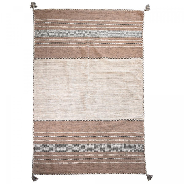 Tapis kilim Buvo tissé à la main en Coton