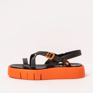 Sandalias 1853 NAPPA BLACK-ORANGE/ MALAGA color Black-orange