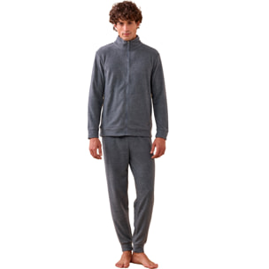 Completo loungewear uomo almy in pile con zip Noidinotte