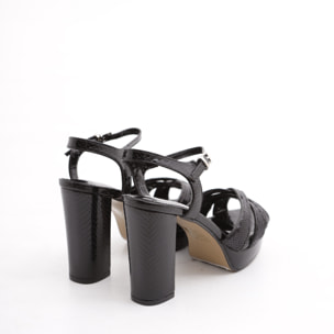 SANDALO PLATEAU PAILLETTES CHOCOLA' NERO