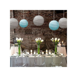 Lot de 4 lampions rond en papier D40 cm - LAMPY