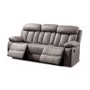 Sofá relax de 3 plazas con reposapiés elevable en marengo 208 cm Kendal Marengo