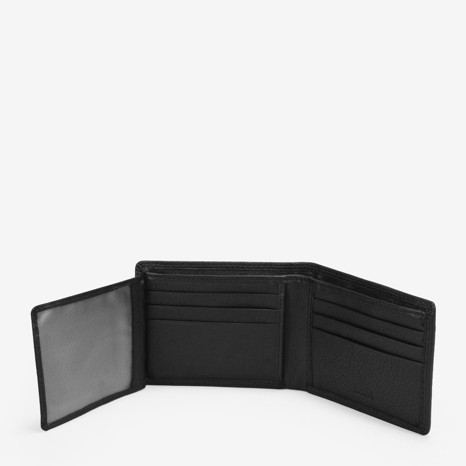 Cartera americana piel negra sin portamonedas