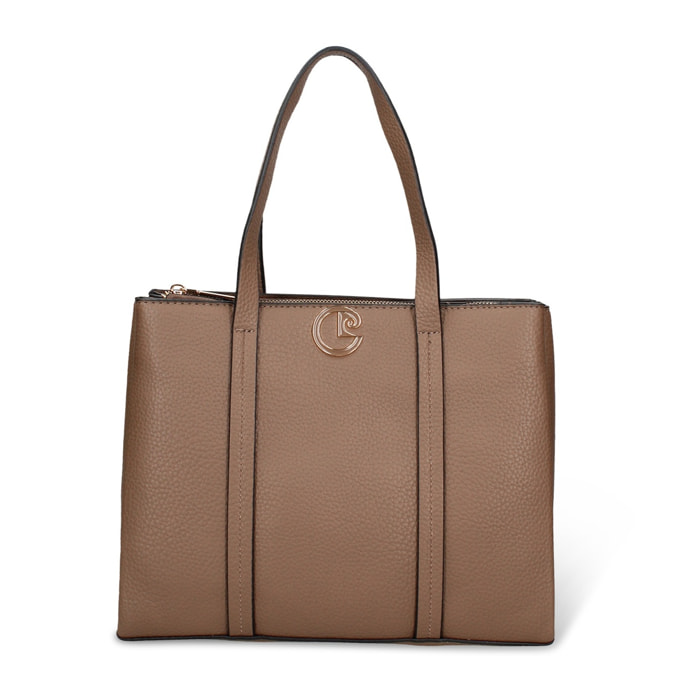 Borsa a mano da donna - Modello Silvana Chic - Pelle vegana PU - 28.0 x 23.5 x 10.0 cm