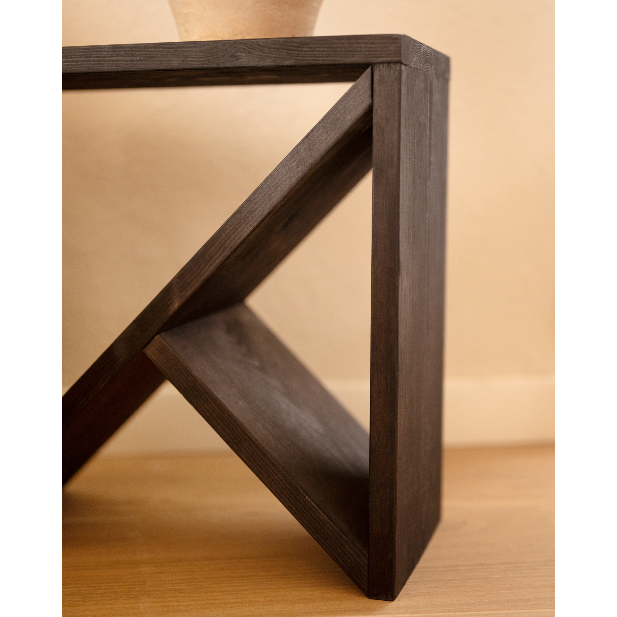 Pack 2 tables en bois massif noir en différentes tailles