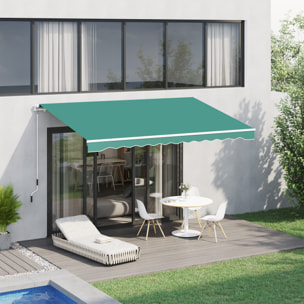 Toldo Manual Retráctil 295x245 cm Toldo para Balcón con Manivela de Metal Impermeable y Anti-UV Toldo Enrollable de Exterior para Jardín Terraza Ventanas Verde