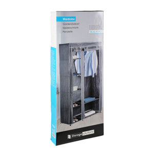 Well home armario organizador de ropa con barra de acero y 5 estantes 100x46xh174cm