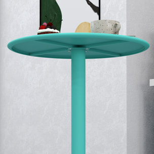 Table ronde 2 personnes table à manger ronde dia. 60 cm acier bleu turquoise