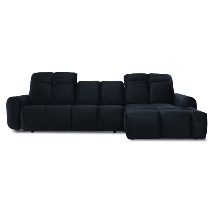 Canapé d'Angle Droit Velours Anacapri, 3 Places, Repose-têtes Ajustables, Style Contemporain
