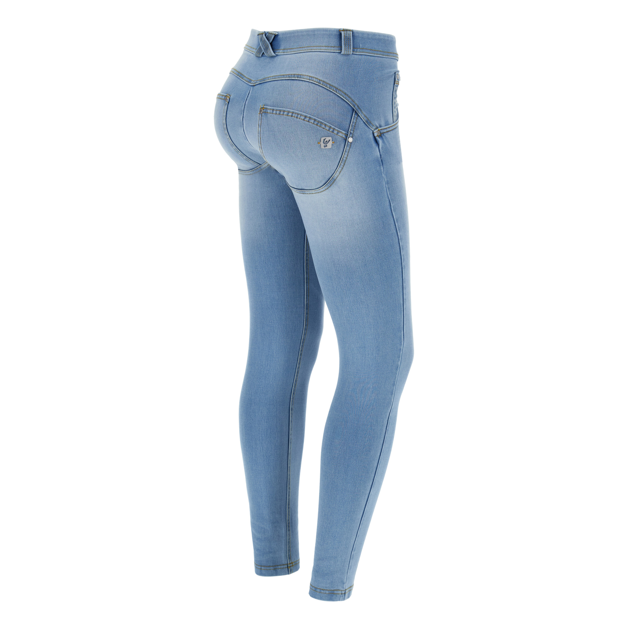 Jeans WR.UP® superskinny in denim navetta ecosostenibile effetto used