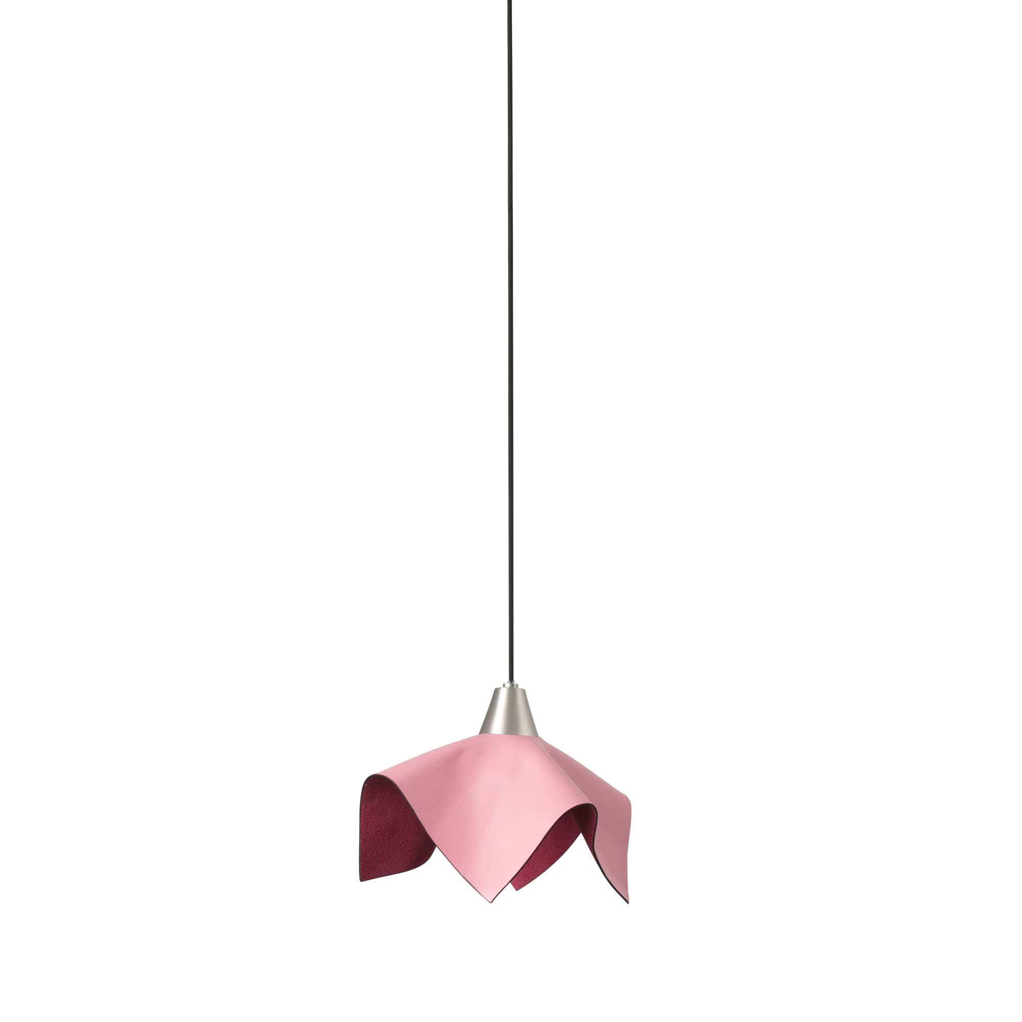 FAUNA Suspension LED en cuir rose