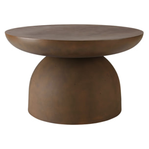 NESTOR - Table basse ronde en béton marron D70cm