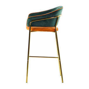 Taburete Bar Velvet Verde Naranja 53x52x99 Cm