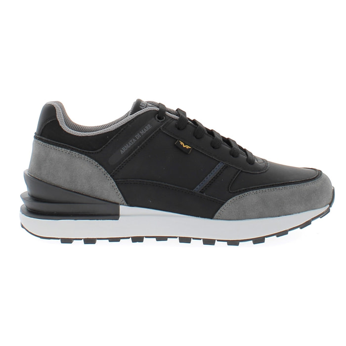 Armata di Mare Scarpe Uomo Sneakers Casual Stringate con Soletta Rimovibile in Memory Foam AMU 2D801 Black Grey