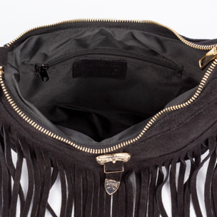 Barlassina bolso bandolera Mujer. Piel auténtica Gamuza, con flecos.