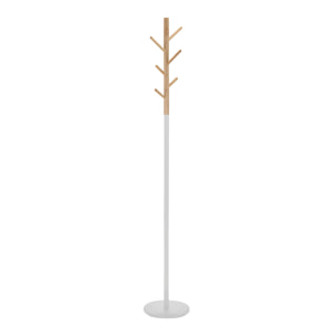 Perchero Bosquet madera-metal roble-blanco 178x28x28 cm
