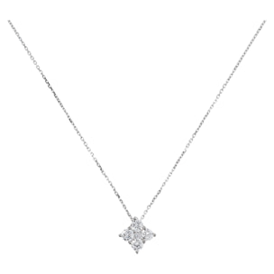 Collana in Argento con Pendente Forma Rombo in Cubic Zirconia in Argento 925 placcato Platino