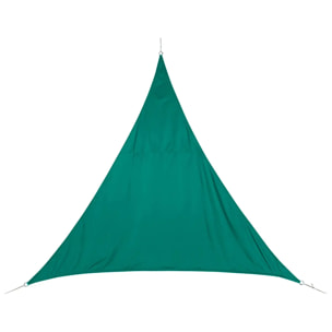 Voile d'ombrage triangulaire "Curacao" émeraude 5x5x5m en polyester