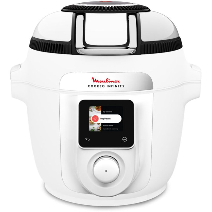 Cookeo MOULINEX Multicuiseur Airfryer Cookeo Infinity sans pale Blanc CE9721F0 16 modes de cuisson, 6,5 L