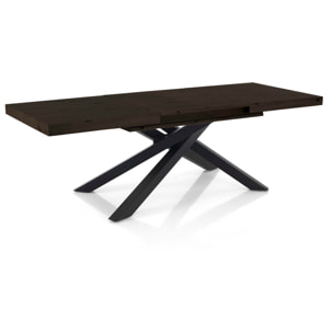Table à manger extensible Tomasucci HELT, en MDF finition noyer, 90 × 160 × 75,5 cm