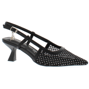 Marina Galanti Scarpe Donna Strass Decollete Slingback Heeled 60 MG 1A121 Black