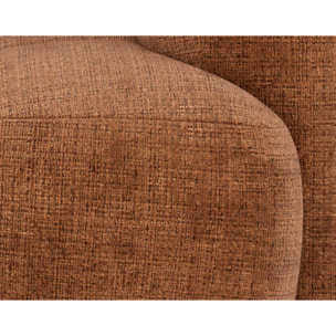 Grace - module d'assise droit en velours texturé - Rouille