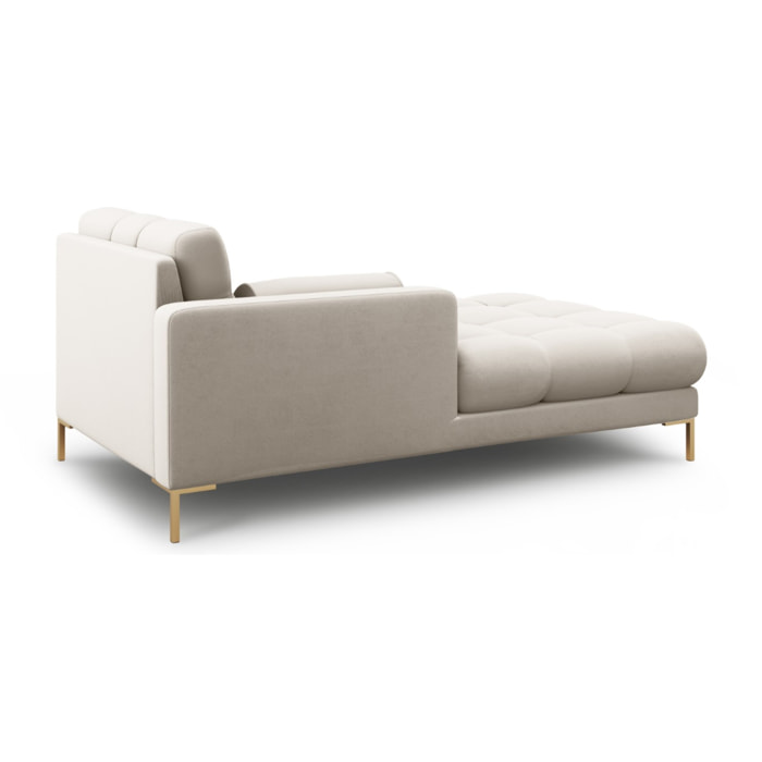 Méridienne gauche "Bali" en tissu structurel beige