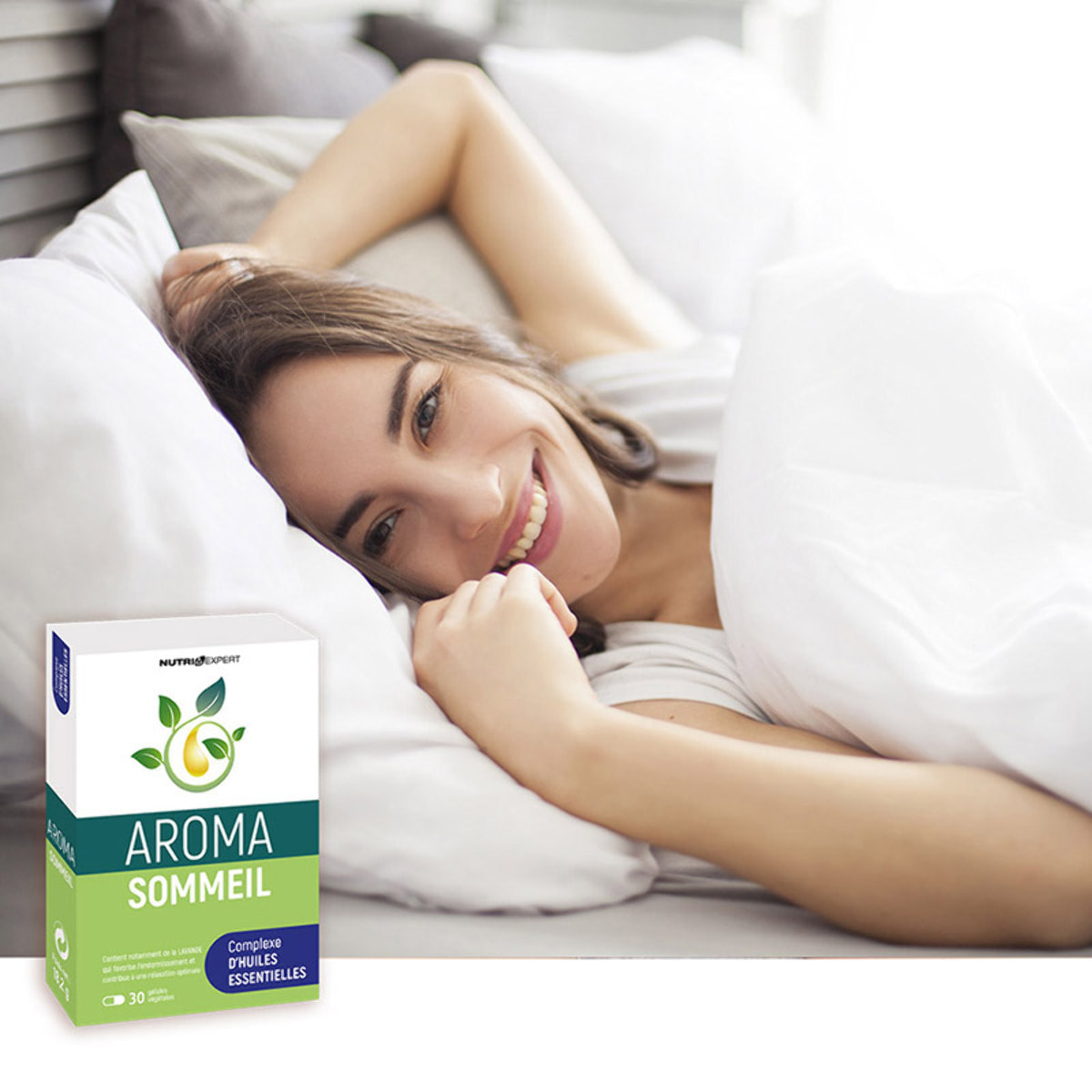 NUTRI EXPERT - Aroma Sommeil - Complexe d'huiles essentielles 100% pures et naturelles - Facilite la détente et l'endormissement - Cure de 30 jours