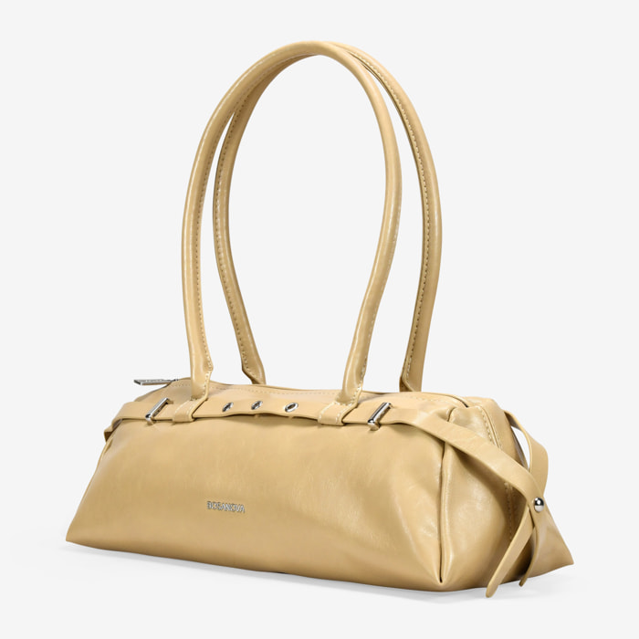 Bolso de hombro burdeos con cremallera