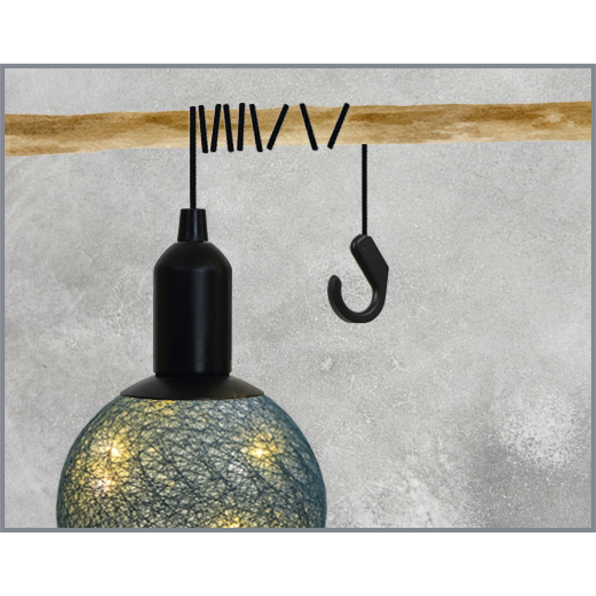 Lampe Suspendue - HOME DECO FACTORY - Boule Lumineuse - Bleu