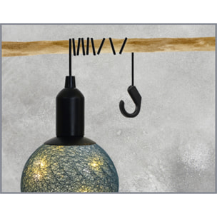 Lampe Suspendue - HOME DECO FACTORY - Boule Lumineuse - Bleu