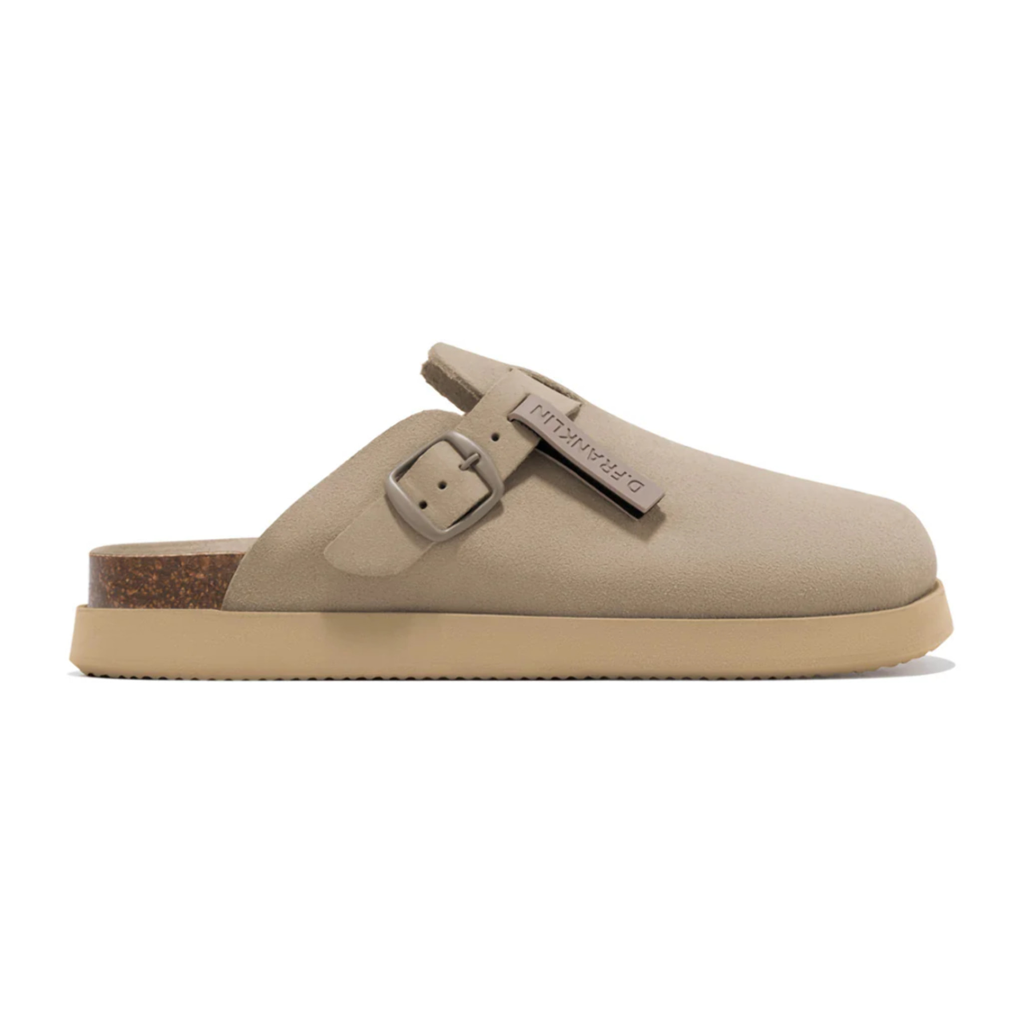 Sandalias Cerradas Vibe Clog Mujer Cierre Hebilla Color Taupe