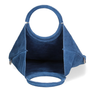 Borsa a mano da donna Made in Italy - Modello Zelia - Pelle scamosciata - 29.0 x 30.0 x 1.0 cm