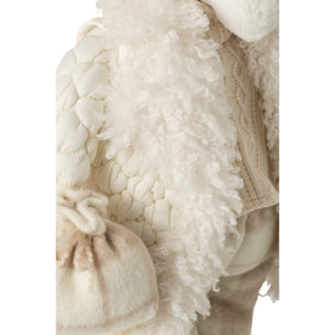 J-Line Élan manteau - polyester - beige/blanc