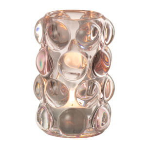 J-Line bougeoir Bollie - verre - rose