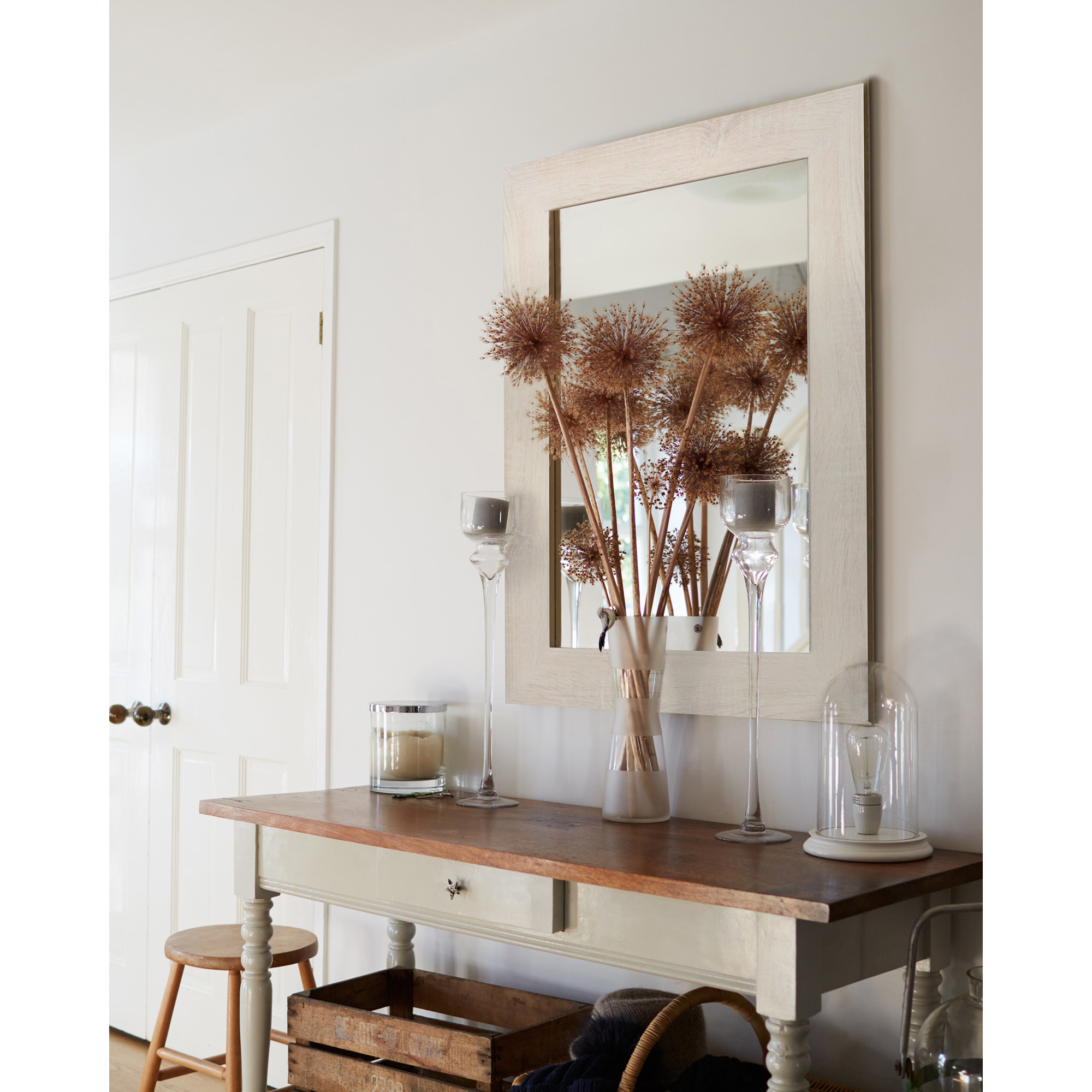 Miroir effet bois beige en différentes tailles