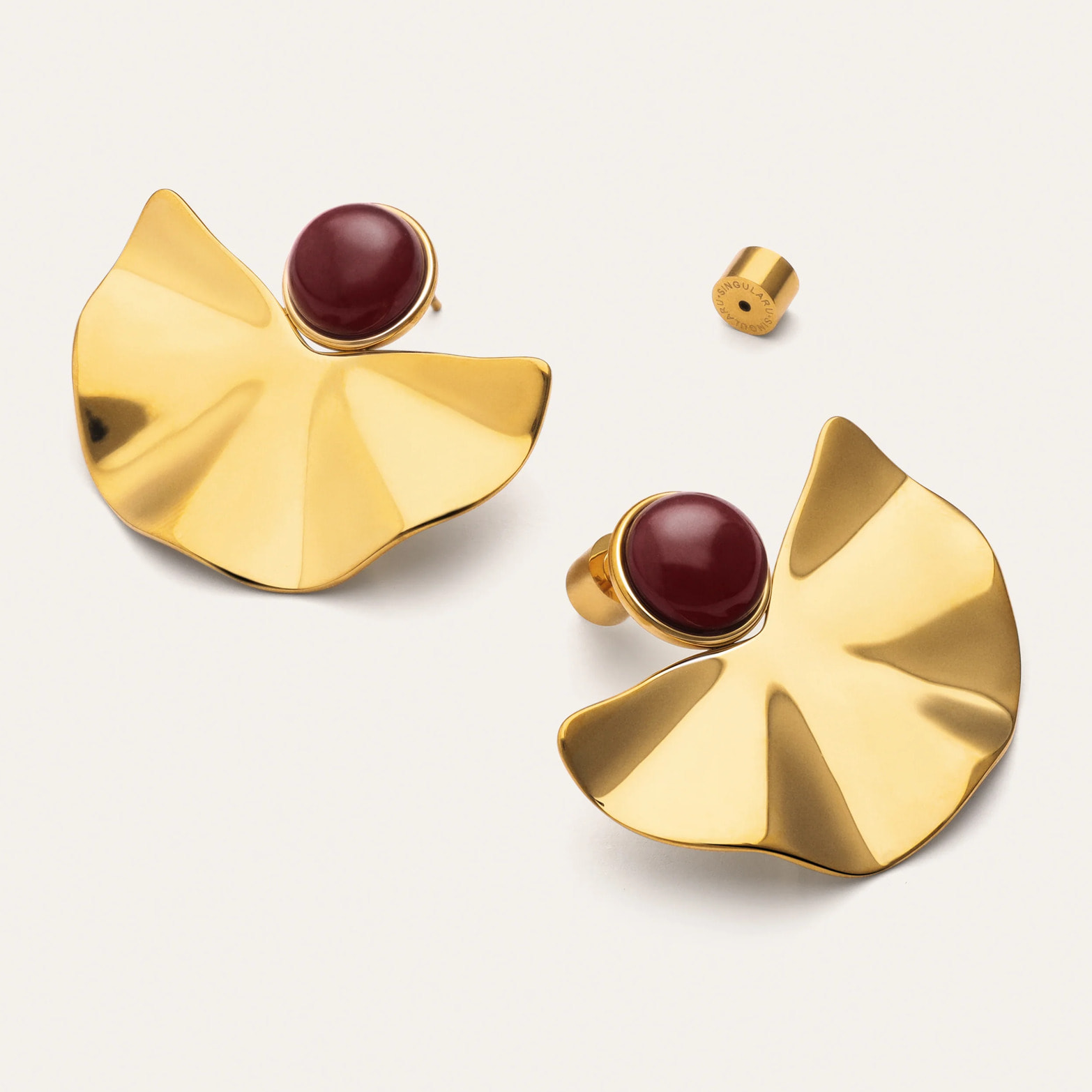 Pendientes Amara Stone Acero Baño Oro