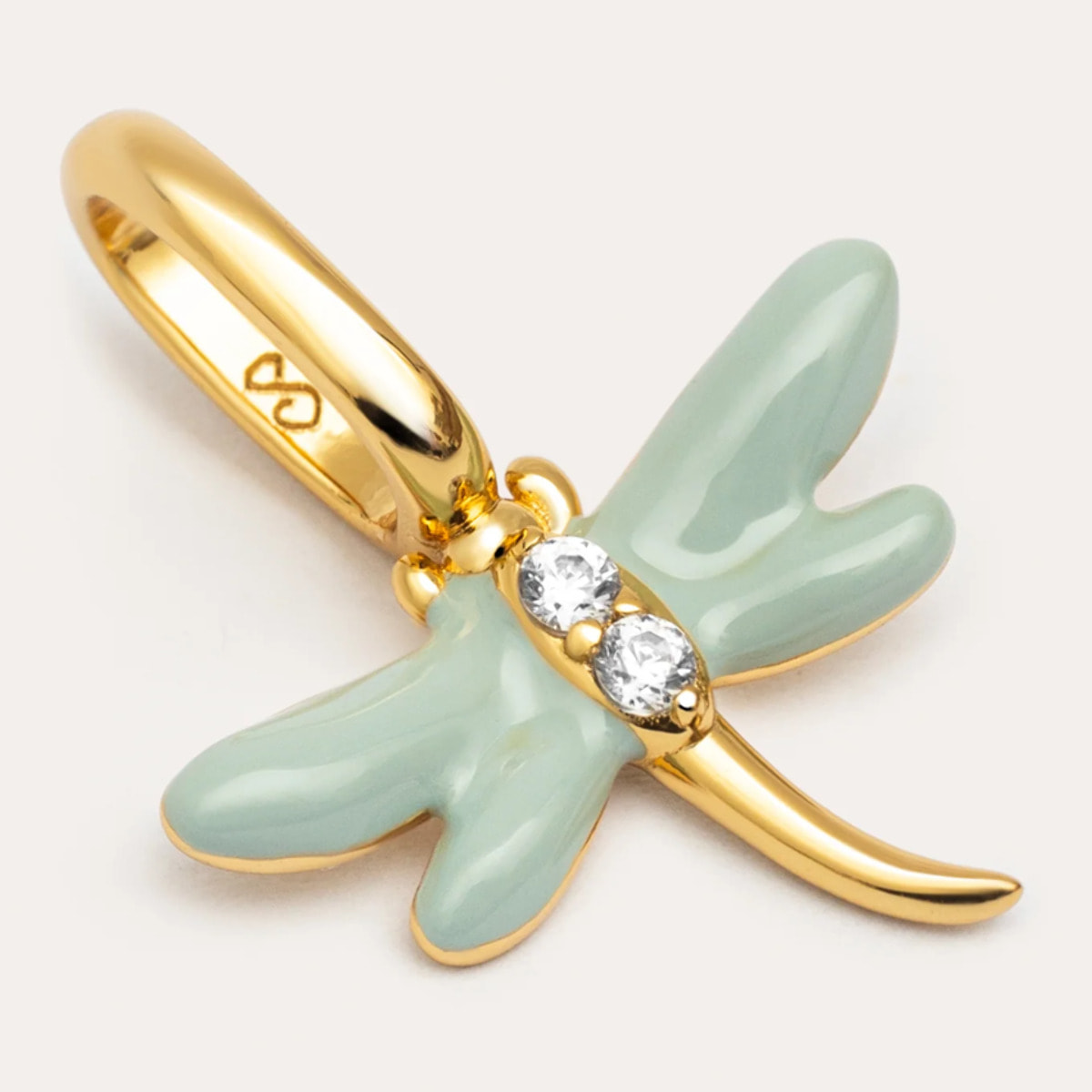 Charm Libélula Plata Baño Oro