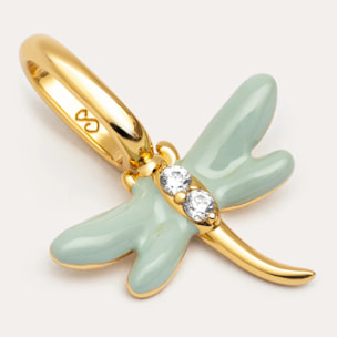 Charm Libélula Plata Baño Oro
