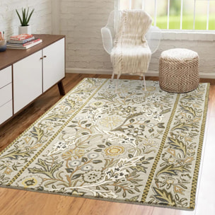 Tapis salon et chambre fait à la main en laine motif floral XEAL