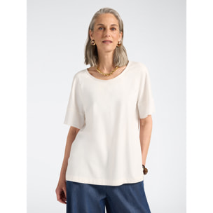 Elena Mirò - Camiseta con botones en la espalda - Blanco