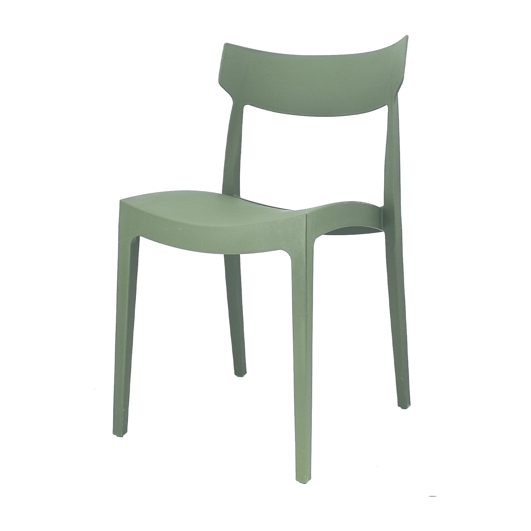 Set da, 4 Sedia Cordoba In Polipropilene Verde Oliva per soggiorno, cucina e arredo bar