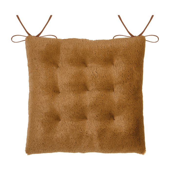 Galette de chaise imitation fourrure - Bronze