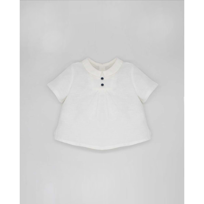 CAMISA LINO CUELLO BLANCO