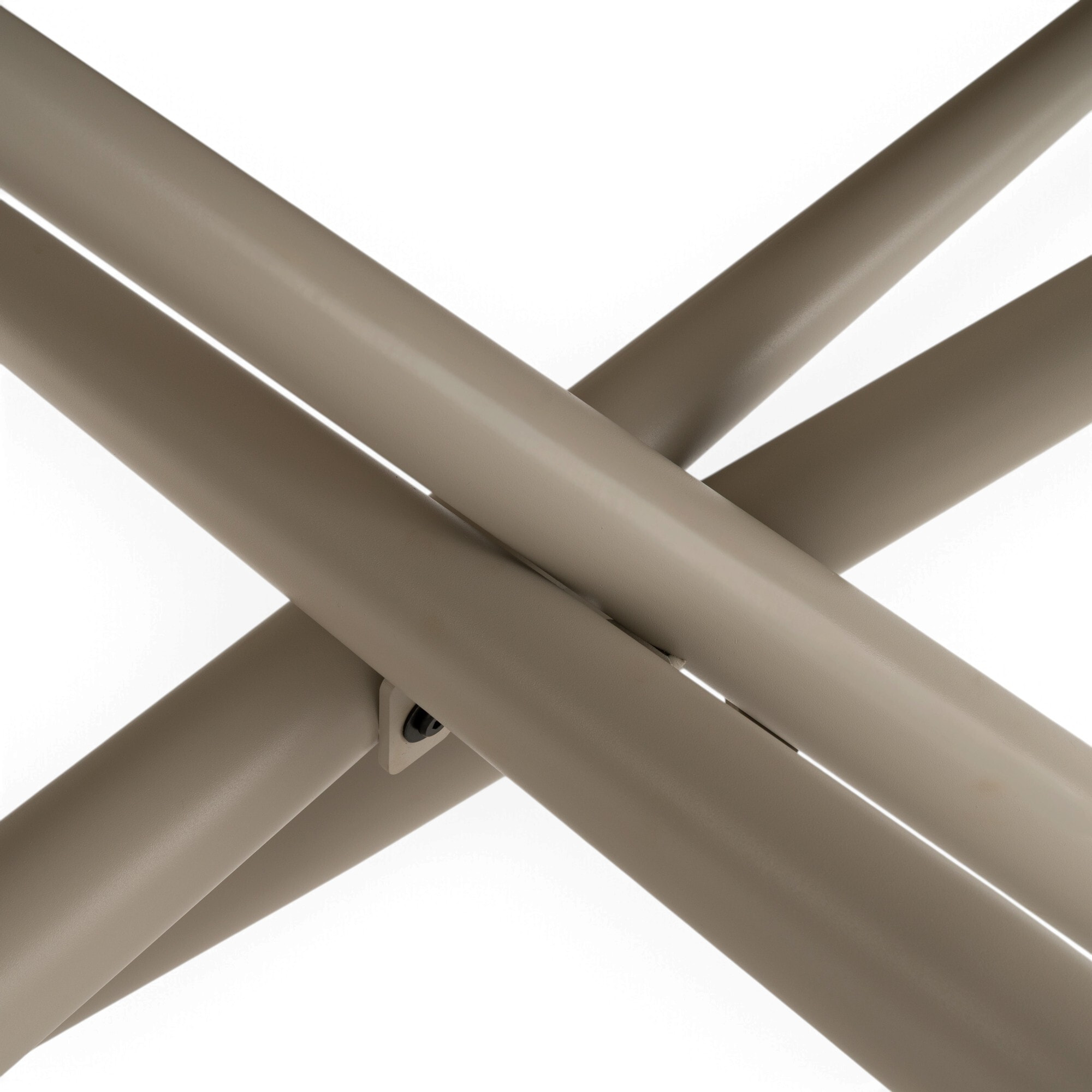 Tavolo allungabile BONIFACIO in ceramica,finitura travertino e gambe in metallo verniciato beige - 160-220×80x76 cm