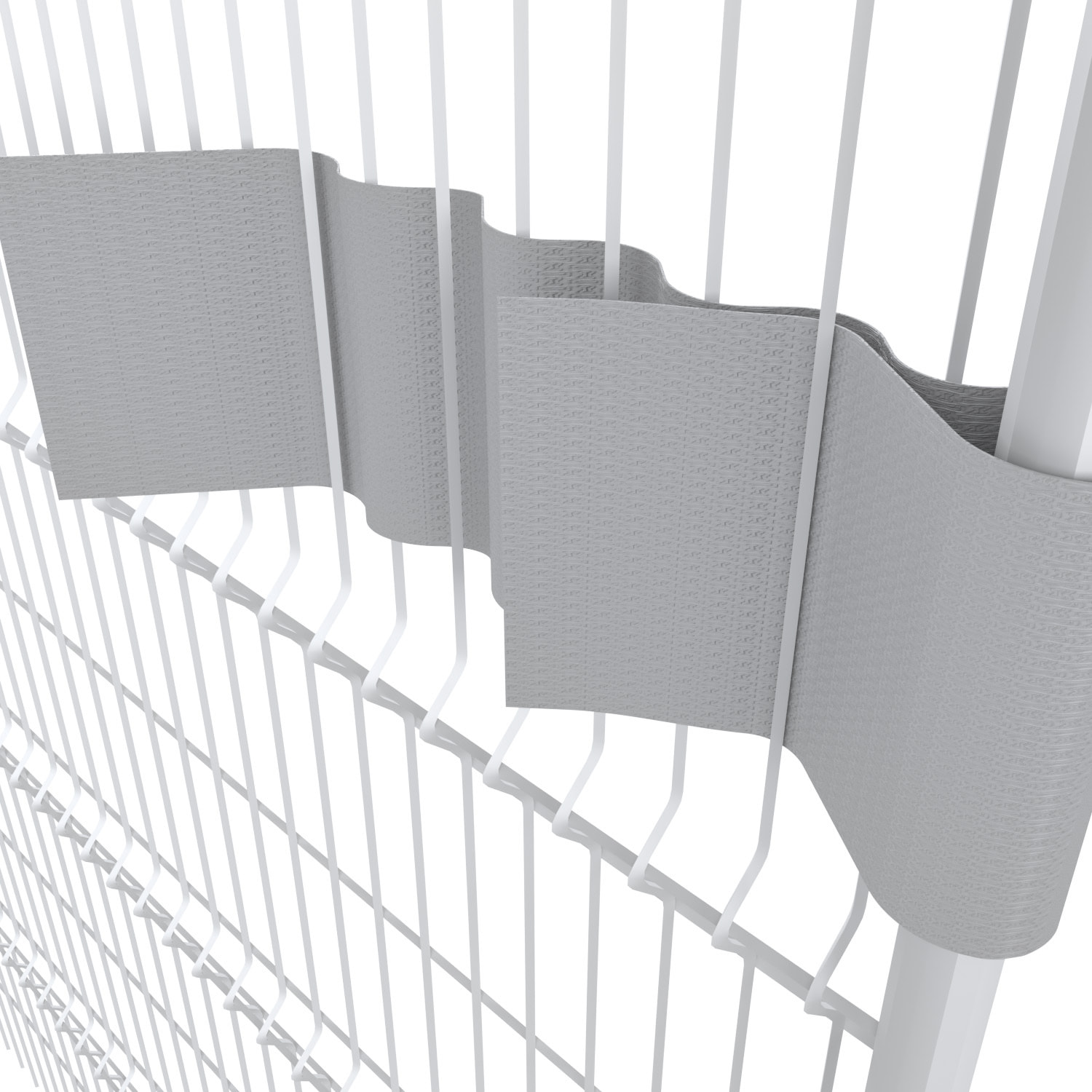 Schermo Privacy In PVC Per Recizioni A Doppia Sbarra Doppio Picchetto Rete Frangivista 650 g/m² 35 m x 19 cm Con Clip Fissaggio Grigio Chiaro