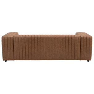 Igor - Canapé droit 3 places en simili - Marron