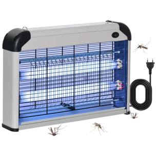 Outsunny Lampe UV anti-insectes anti moustique tue mouche électrique destructeur d'insectes 20 W noir gris